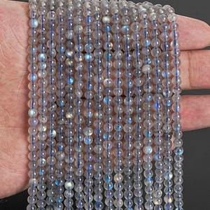 Cuentas Sueltas Redondas de Labradorita Gris Natural Genuina de Grado AA de 2/3/4 mm, Cuentas de Piedra a Granel de 15 Pulgadas/7.5 Pulgadas - Product Image 5