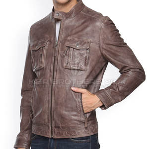 Chaqueta de invierno de cuero de moda para hombre con cuello levantado y logotipo frontal con capucha transpirable para la temporada de frío - Product Image 2