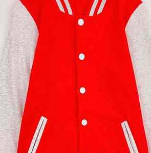 Qualité supérieure Letterman Baseball School College Bomber Varsity Jacket rouge et blanc en cuir véritable manches veste hommes femmes - Product Image 6