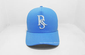 Gorra de camionero azul y blanca personalizada hecha en Vietnam con bordado en 3D, elegante gorra de béisbol con ala curva y Snapback ajustable - Product Image 6