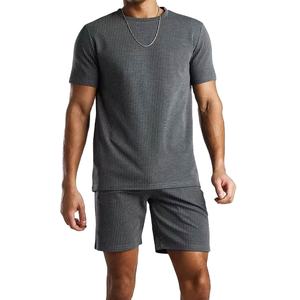 Meilleures ventes, été, décontracté, respirant, grande taille, t-shirt à manches courtes, shorts, tenues, jogging, ensemble deux pièces, ensembles courts pour hommes - Product Image 3
