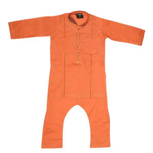 Shalwar Kameez brodé pour garçons - Cuivre - Product Image 1