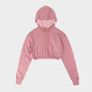 Personalizado Puff Impresión Bordado Logo Crop corto Top seda forrado Mujeres Velur Hoodie satén sudaderas con capucha - Product Image 1