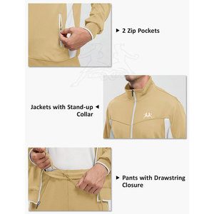 Chándal deportivo de estilo atlético para entrenamiento y trotar Chándal deportivo de moda con chaqueta con cremallera y pantalones de chándal - Product Image 4