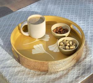 New Style Hot Selling Moroccan Style Wood & Enable Print Serving <b>Tray</b> Serving Dishes <b>Office</b> & Wedding Birthday Party Used <b>Tray</b> - Product Image 4