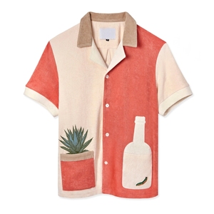 Chemises formelles imprimées Cabana pour hommes, manches courtes, mélange de coton respirant, vêtements de vacances, étiquette personnalisée disponible pour les commandes en gros - Product Image 3