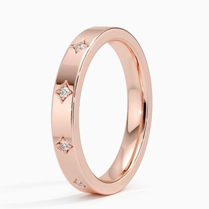 Anillo AURA LUXURIA Elara con Diamante de Laboratorio de 3mm, Certificado IGI, Forma Redonda, 10 Piedras Laterales, Engaste de Garras, Oro Rosa de 14K, para Mujer - Product Image 4
