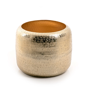 Florero de piso hecho a mano Color dorado Diseño antiguo Macetas de flores de buen aspecto Forma redonda para Decoración de mesa a granel - Product Image 2