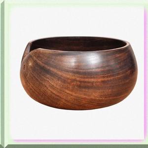 Lieu de fil fait à la main en bois de rose sculpté à la main bol multi-usages artisanat cuisine stockage ou bol de fil en bois - Product Image 4