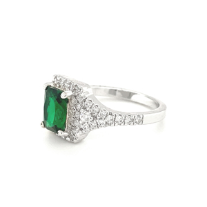 Classic Style Halo <b>Ring</b> in Copper Brass <b>Silver</b> with CZ Fashionable Bridal <b>Ring</b> for Women <b>Men</b> Kids Rhodium Plated Jewelry - Product Image 2