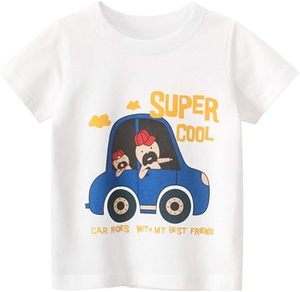 2024 High Quality 100% Cotton Printed Cute <b>Animal</b> Print and Letter 2-14 Years Short Sleeve T-shirts <b>for</b> Boy - Product Image 2