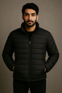 แจ็กเก็ตแบบบุนวมสำหรับผู้ชายเสื้อคลุมมีฮู้ดผ้าไนลอนแบบมีซิปสามารถเลือกขนาดได้ตามต้องการสำหรับฤดูหนาว - Product Image 4