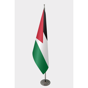 Drapeau officiel Jordanien personnalisé pour intérieur, en nylon, polyester, soie, drapeau mondial avec mât en aluminium, impression numérique pour exposition - Product Image 1