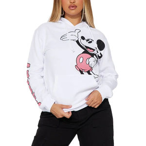 Top Trending Women Autumn <b>Hoodie</b> Custom Printed <b>White</b> Cotton Woven Casual Loose <b>Oversized</b> Eco-Friendly Pullover Front - Product Image 1