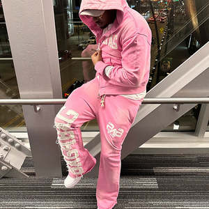 ชุดวิ่งสำหรับผู้ชายชุดวอร์มกางเกงวอร์มปักลายกรดซักได้ตามต้องการ - Product Image 3