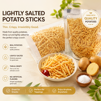 Patatas Frescas Cortadas, Snacks Vegetales de Alta Calidad, Palitos de Patata Fritos Sin Conservantes, Mini Palitos de Patata