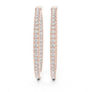 Pendientes de Oro Rosa de 14K con Diamantes Cultivados en Laboratorio para Mujer |   Anillo de Lujo Certificado por IGI de 0.99 CT para Fiestas |   Diamante Cultivado Nuevo - Product Image 1