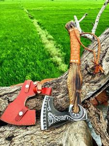 Handmade Custom Carbon Steel Viking <b>Axe</b> with <b>Wooden</b> Handle Industrial Grade Bearded Survival Outdoor <b>Axe</b> - Product Image 5