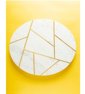 Tabla de cortar de cocina, tabla de cortar de mármol blanco redondo, logotipo personalizado de cocina, tabla de cortar, servicio de Pizza - Product Image 1