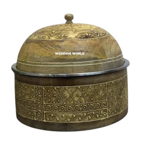 Stylish Fancy <b>Table</b> Decoration Metal Casseroles <b>Round</b> Shape High Quality Handmade <b>Table</b> Top New Wholesale Metal Food Warmer - Product Image 2