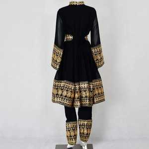 Nueva llegada étnico afgano Kuchi hecho a mano Tribal bordado mujeres vestido afgano mangas largas en color de Amplia gama - Product Image 6