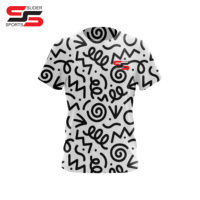 Dernière conception personnalisée de l'usine sur taille hommes t-shirt impression par sublimation complète t-shirt en coton imprimé sur toute la surface