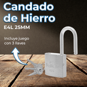 Lucchetto di Sicurezza in Ferro da 25mm con Gancio Corto per Sicurezza e Protezione - Product Image 2