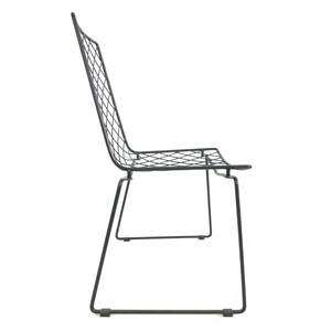 Silla de alambre de Metal recubierta de polvo negro de tendencia contemporánea ecológica perfecta para el hogar Interior Exterior sala de estar decorativa - Product Image 2