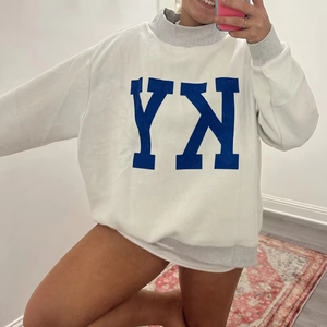 Pull long d'hiver lourd personnalisé pour femmes col montant réversible sweat-shirt écologique surdimensionné 1989 - Product Image 6