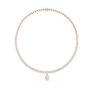 7.884 CT Lab-Grown VVS-VS EF CVD Diamond <b>Necklace</b> Round & Pear Cut 18KT, 14KT, Rose, Yellow, White Gold Luxury Ethical - Product Image 3