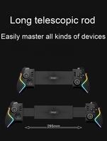 Control Inalámbrico para Juegos Móviles PG-9122 con Bluetooth, Luces RGB, Telescópico, Giroscopio de Seis Ejes, Botones Táctiles y 10 Horas de Duración de Batería
