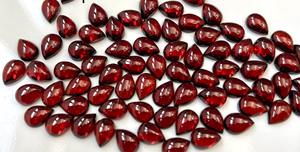 Cabujón de pera rojo granate natural de 7x10mm-Pera granate roja suelta AAA de alta calidad - Product Image 4