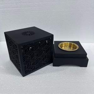 ขายร้อนน้ําหอมยอดนิยมอุ่นโลหะเทียนขี้ผึ้งละลาย Burner ฐานไม้แบบพกพาธูป Burner Bakhoor หรูหรา Mubkhar - Product Image 4