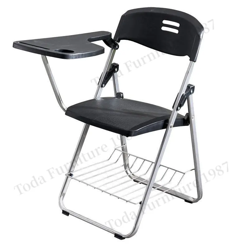 Регулируемый подлокотник стул для тренировок и встреч, Школьное складное кресло для студенчества с подкладкой для письма