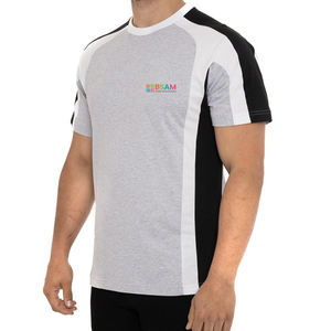 T-shirt tricoté à manches courtes et col rond confortable pour homme 92% coton 8% polyester respirant anti-rides personnalisable - Product Image 4