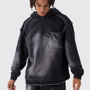 MOVATEXTILE-Sudadera con Capucha y Cremallera Completa para Hombre, Chándal con Estampado de Peso Pesado Personalizado, Lavado con Ácido, Desgastado - Product Image 2