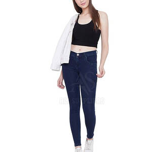 กางเกงยีนส์ขายาวสำหรับผู้หญิงสีพื้นใส่สบายดีไซน์ใหม่ออกแบบได้ตามต้องการ - Product Image 5