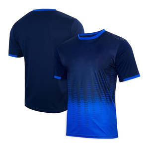 Index Apparel Men's Sublimated Soccer Jersey Crew Neck Short Sleeve Blue Gradient Moisture Wicking <b>Athletic</b> Fit - Product Image 3