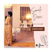 Magnifique robe somalienne pour mariée avec dirac somalien fait main et orné de perles, disponible à un prix abordable