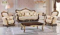 Ensemble de canapés de salon en teck de style italien moderne luxueux 7 places, achat en gros, ensemble de canapés en bois sculpté à la main avec table d'appoint