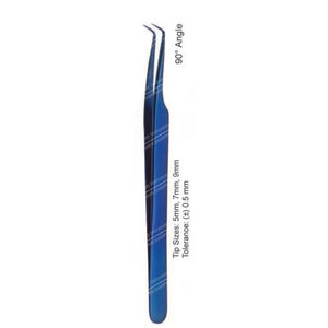 Pince à épiler Sharpinst en acier inoxydable à angle de 90 degrés pour extensions de cils, revêtement plasma multicolore pour perruques en dentelle - Product Image 6