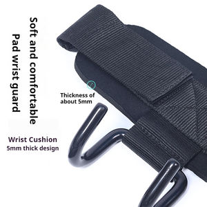 Muñequera de neopreno resistente para levantamiento de pesas con ganchos y envolturas para entrenamiento de gimnasia - Product Image 4