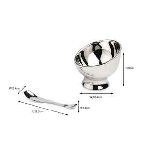 Bol de service à crème glacée en acier inoxydable à double paroi en métal poli pour la maison Cuisine Restaurant Table Dessert Fruits Bowl - Product Image 5