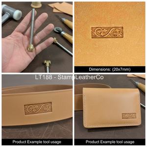 LT188 Tira de borde de hoja de roble Sello de cuero 20x7mm (11/14 \ "X 3/11 \") Producto artesanal - Product Image 1