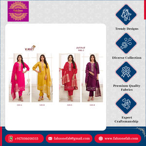 Ropa de fiesta de diseñador de calidad superior, seda vertical de viscosa pesada con crepé interior y trabajo manual, parte superior inferior y juego Dupatta Kurti - Product Image 4