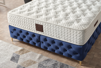Meubles de chambre à coucher européens modernes, design luxueux, capitonnage italien, lit simple, double, king size, bleu, noir, gris, toutes les couleurs