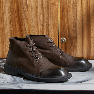 Chaussures de travail en cuir de vache durable avec doublure anti-odeur et absorption des chocs, chaussures décontractées pour hommes, chaussures de tous les jours - Product Image 5