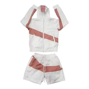 ชุดวอร์มสองชิ้นระบายอากาศได้ดีสำหรับทุกเพศชุดวอร์มไนลอนพิมพ์ลายพร้อมฮู้ดและกางเกงขาสั้น - Product Image 2