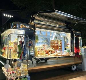 Chariot de présentation de crèmes glacées de style américain <span class=keywords><strong>vintage</strong></span> avec congélateurs profonds pour boutique de desserts mobile et événements festifs - Product Image 1