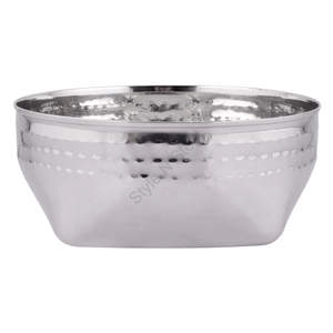 Bol de service rond martelé carré décoratif en acier inoxydable durable de haute qualité Design CLASSIQUE élégant - Product Image 1